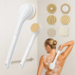 جهاز الاستحمام الكهربائي 6 في 1 ، يتميز بدوران سريع ، يشمل فرشاة تنظيف، فرشاة تدليك، حجر القدم، إسفنجة، وفرشاة ناعمة - Image 2