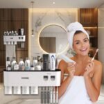 حامل فرشاة أسنان مغناطيسي - بتصميم مريح للحمام